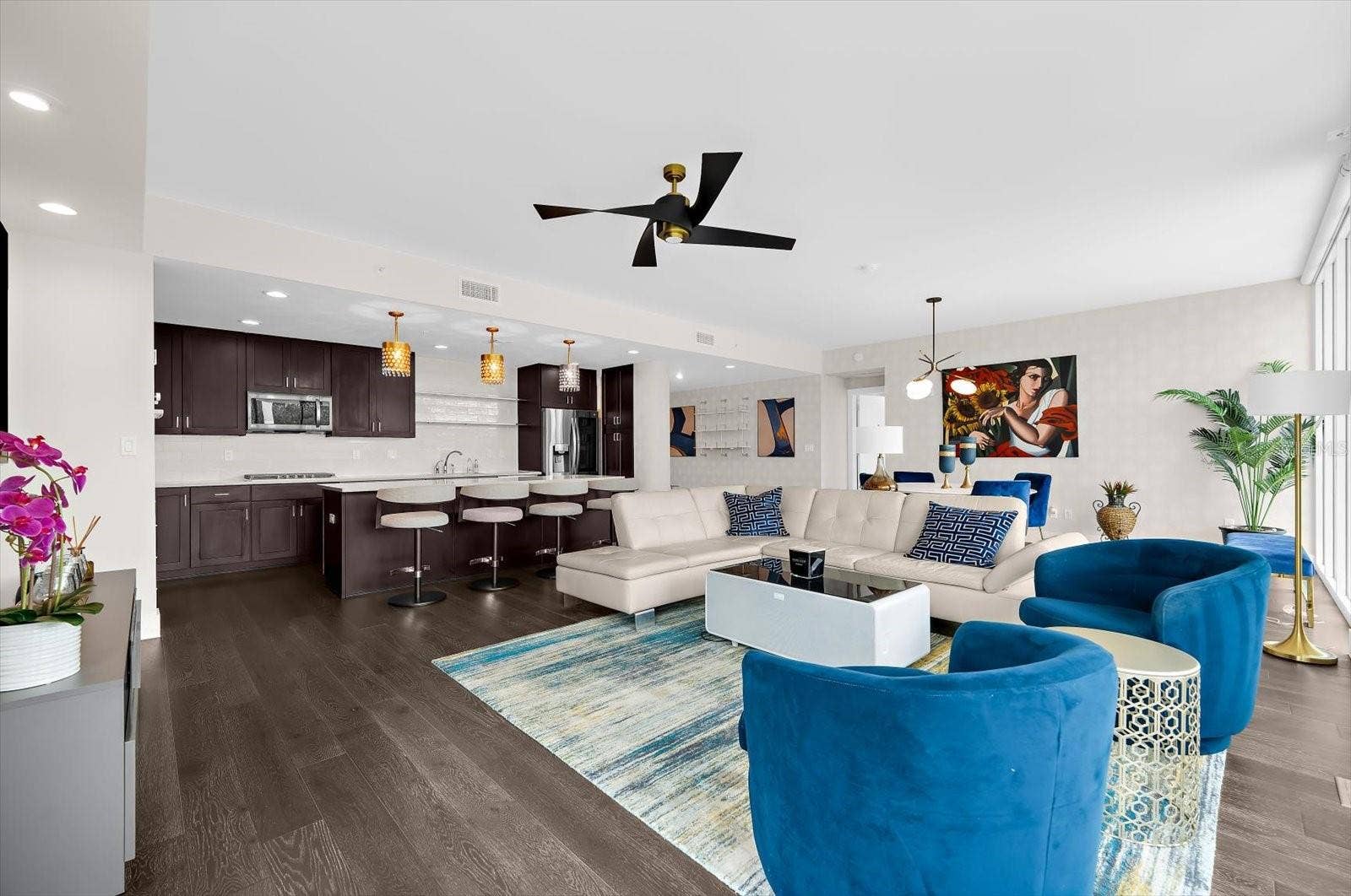 176 4TH AVENUE NE, #201, St Petersburg, FL 33701 Living Room Area with Balcony