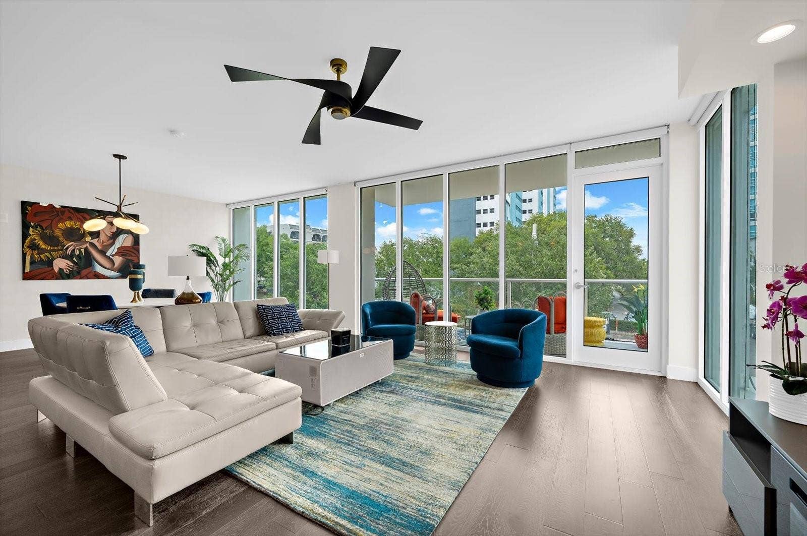 176 4TH AVENUE NE, #201, St Petersburg, FL 33701 Living Room Area with Balcony