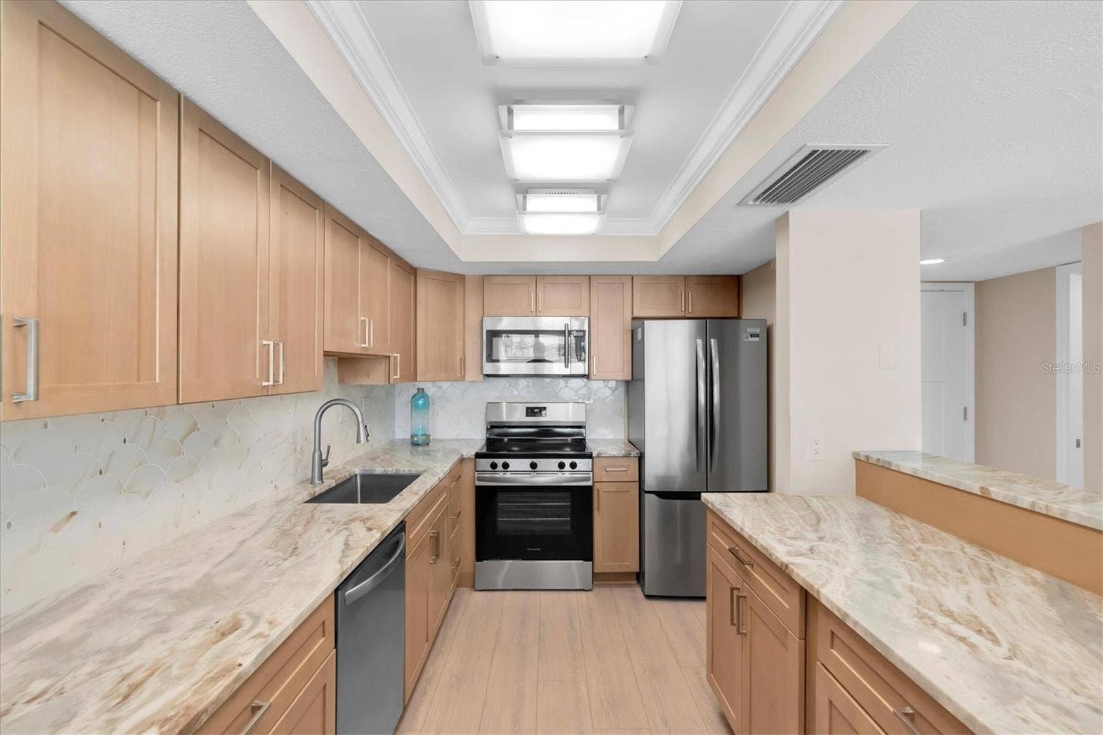 450 TREASURE ISLAND CAUSEWAY, #102, Treasure Island, FL 33706 Kitchen with Level 4 Granite Solid Wood Cabinets