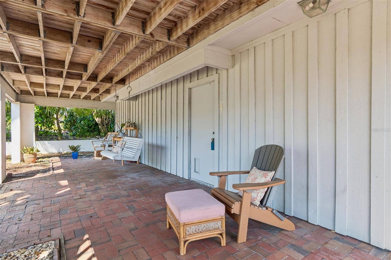 600 N MAYO STREET, Crystal Beach, FL 34681 porch next to the garge