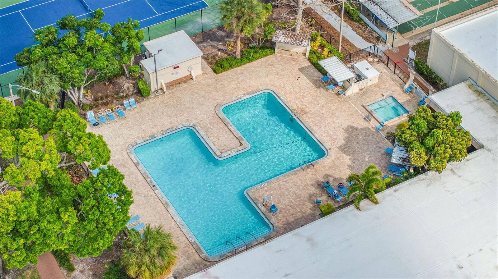 5521 80TH STREET N, #212, St Petersburg, FL 33709 Aerial view of pool and community amenities