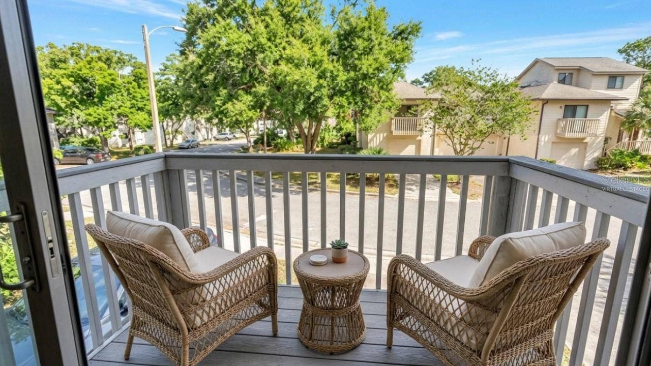 Virtually staged balcony