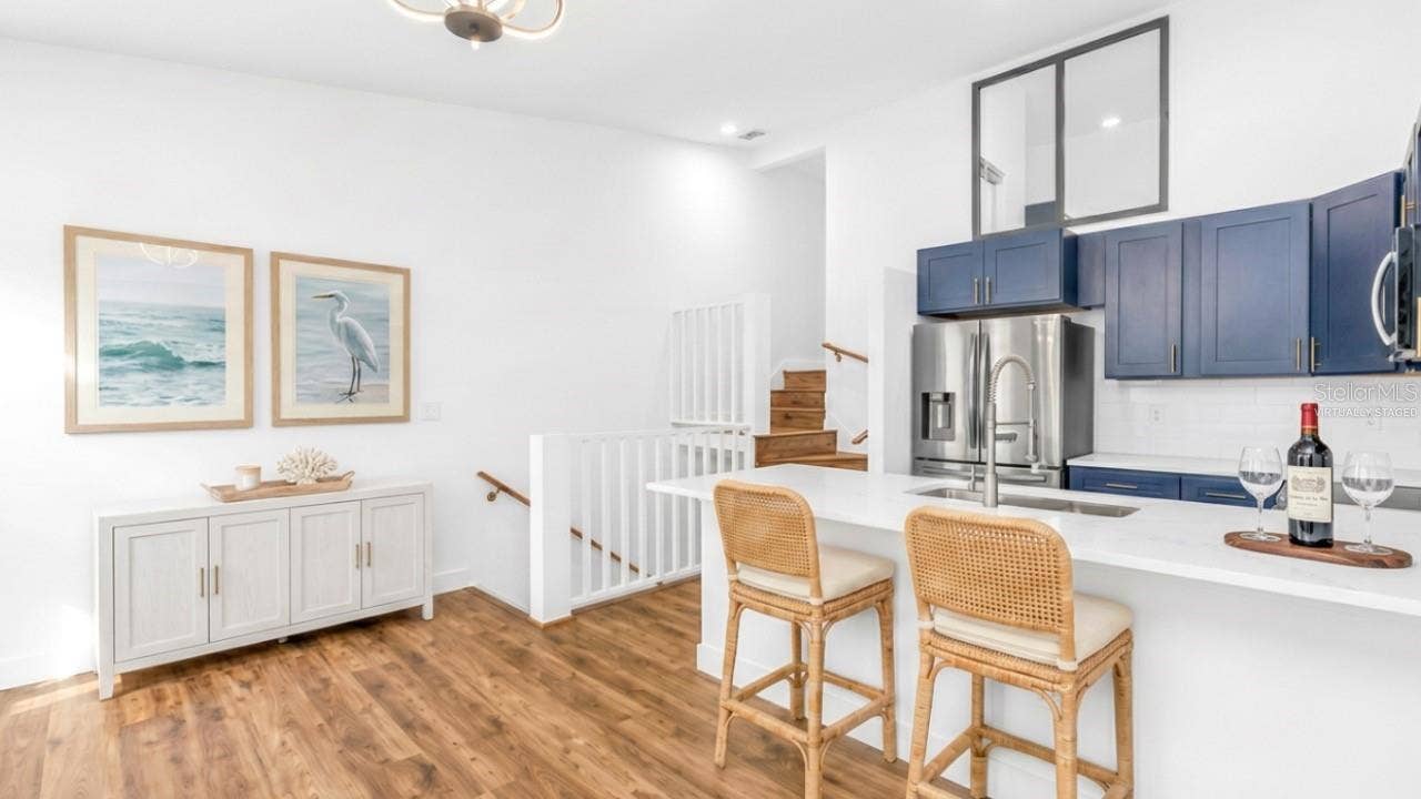 Virtually staged kitchen/dining