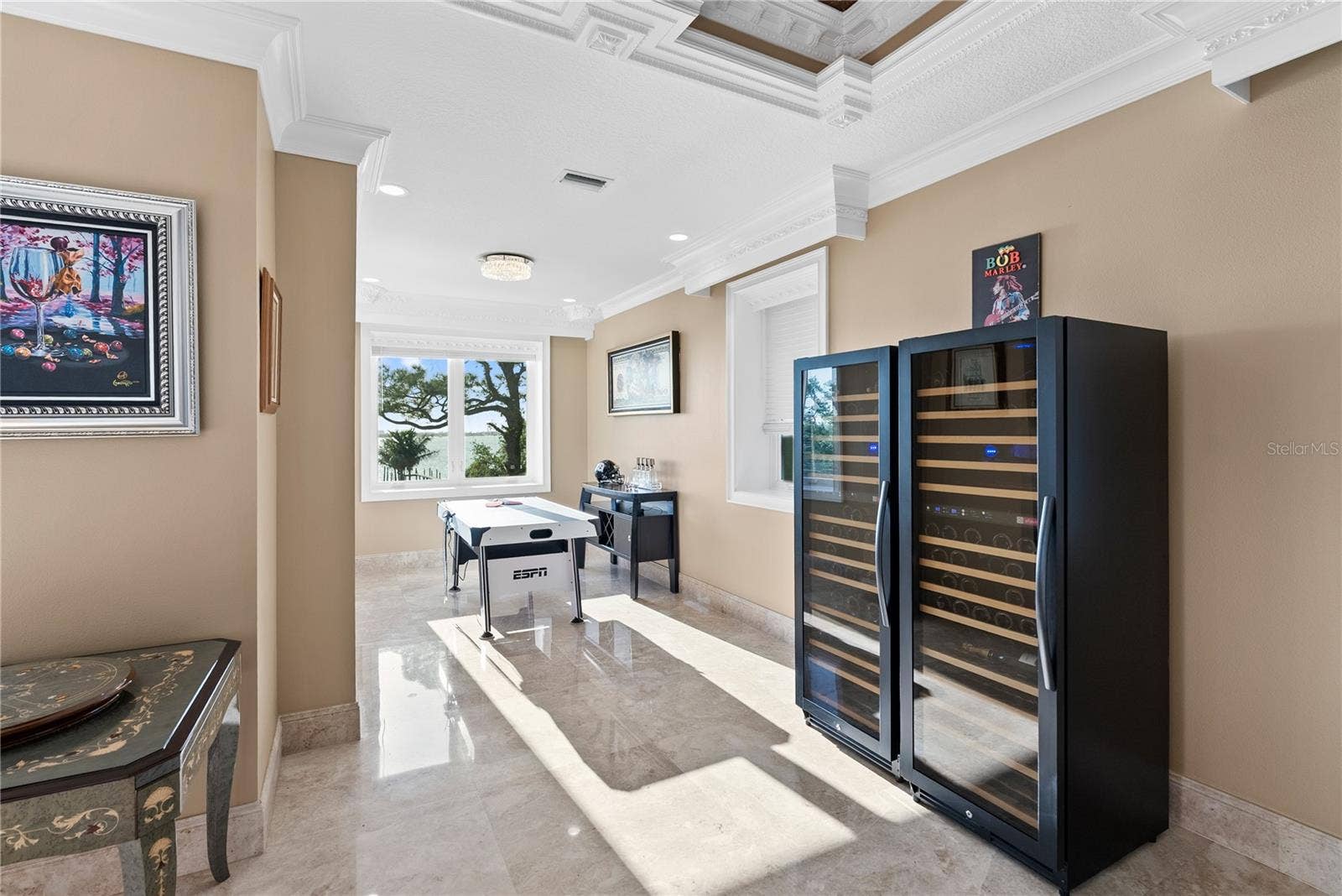 2000 PARK STREET N, St Petersburg, FL 33710 Expansive room with two ornate coffered ceilingsperfect for a pool table or game lounge.