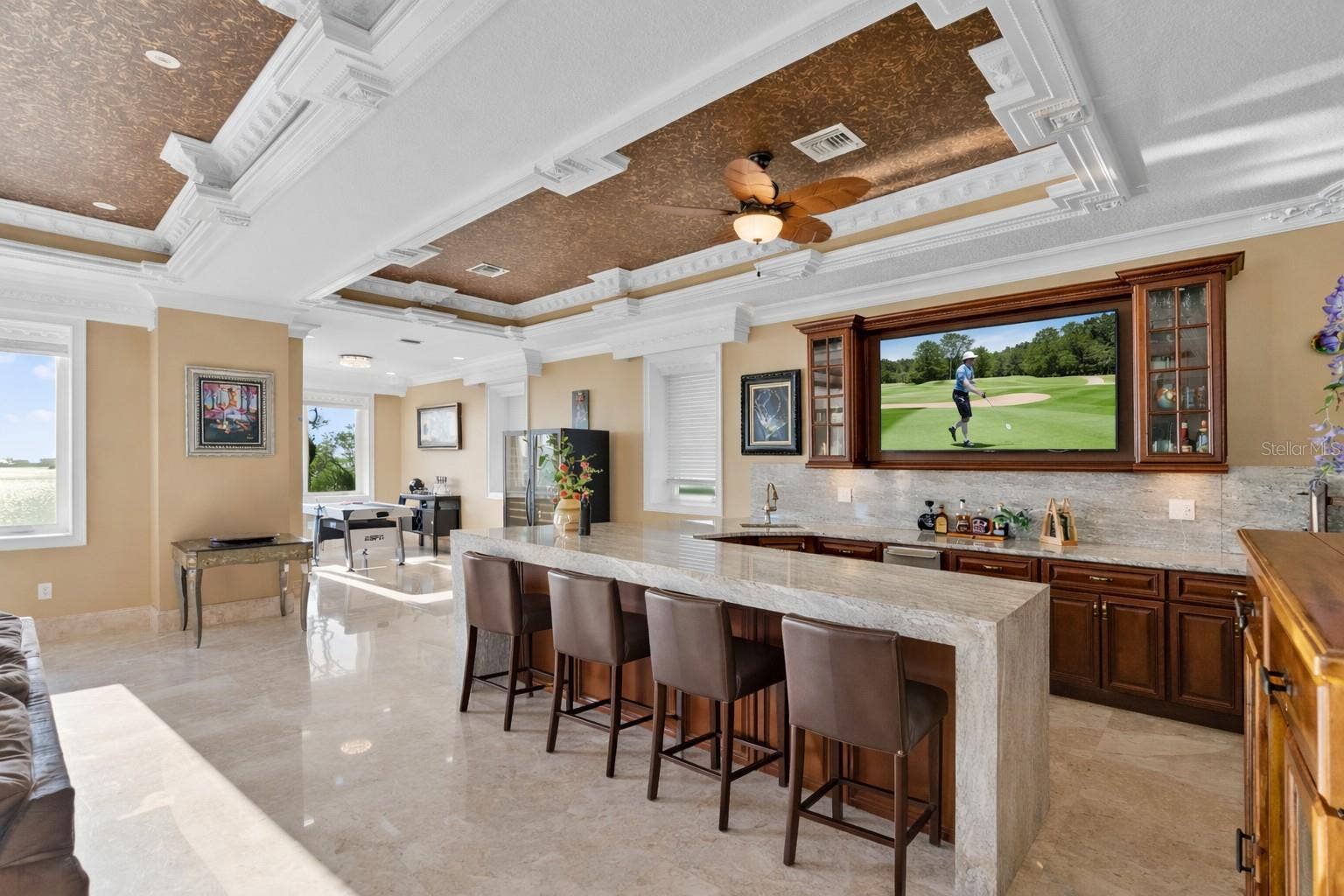 2000 PARK STREET N, St Petersburg, FL 33710 Club-style lounge with waterfall quartzite bar and elevated sunset views.