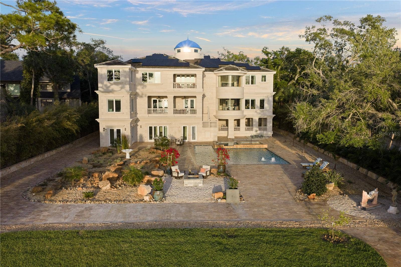 2000 PARK STREET N, St Petersburg, FL 33710 Limestone Palace with blue Dome and stone handpicked by builder in Portugal and cut and shipped back to the states.