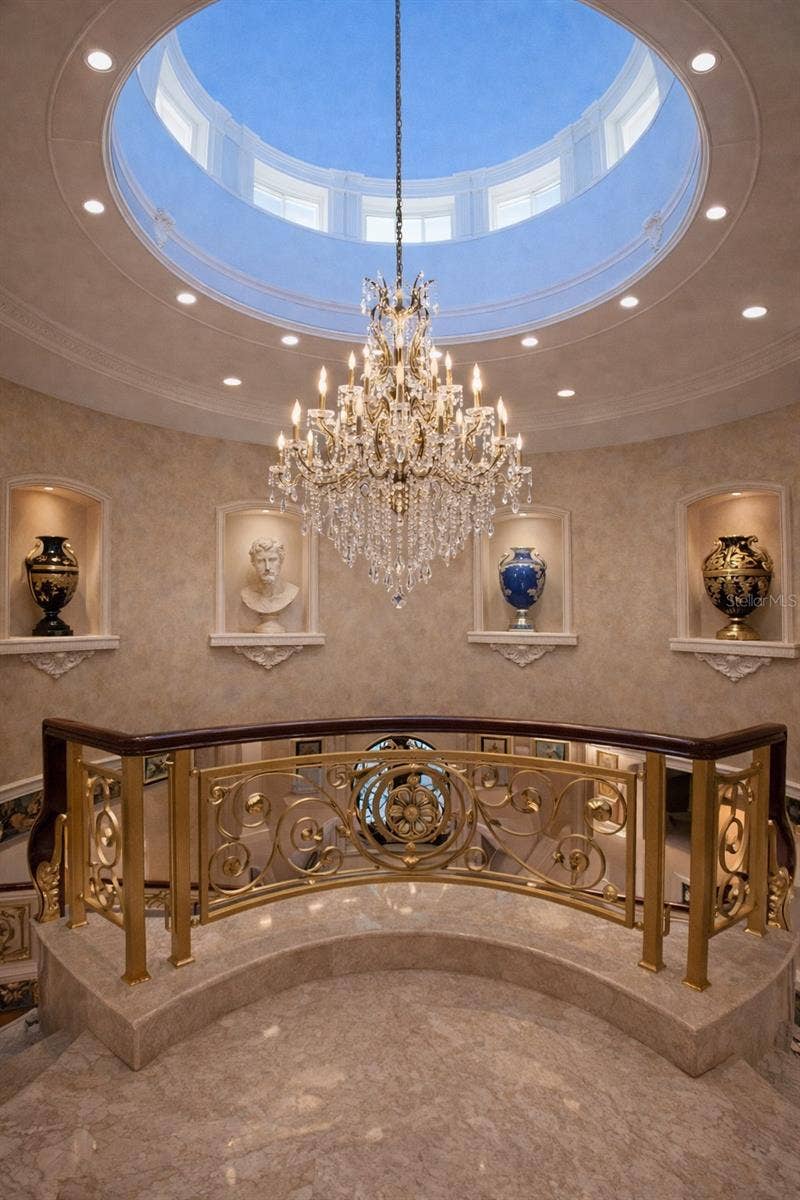 2000 PARK STREET N, St Petersburg, FL 33710 Hand-painted dome ceiling with custom chandelier creates a breathtaking focal point.
