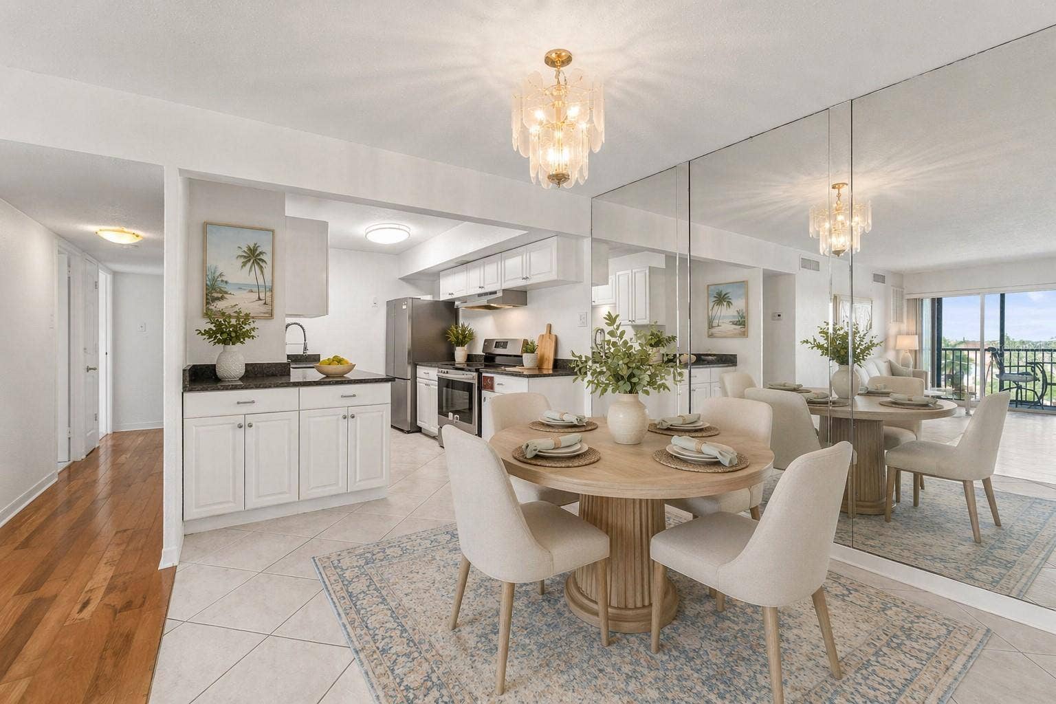 10355 PARADISE BOULEVARD, #403, Treasure Island, FL 33706 Virtually Staged Dining Room and Kitchen