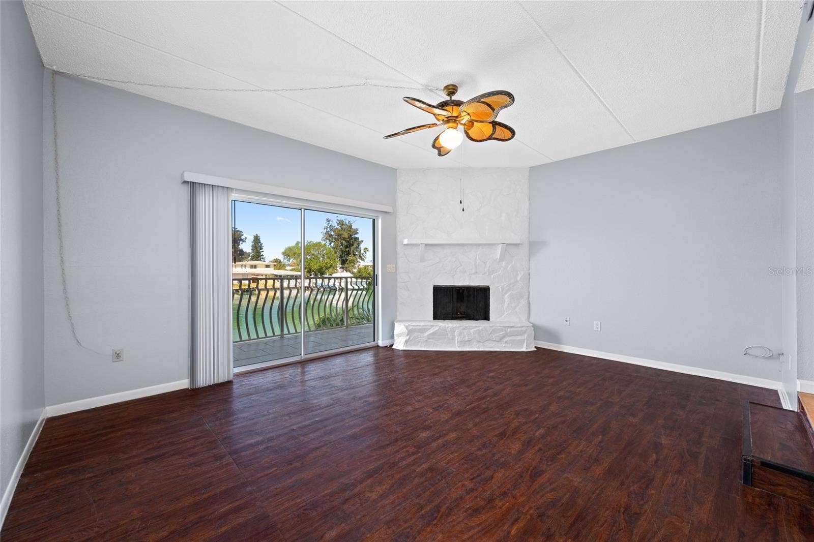 Living room with fireplace.