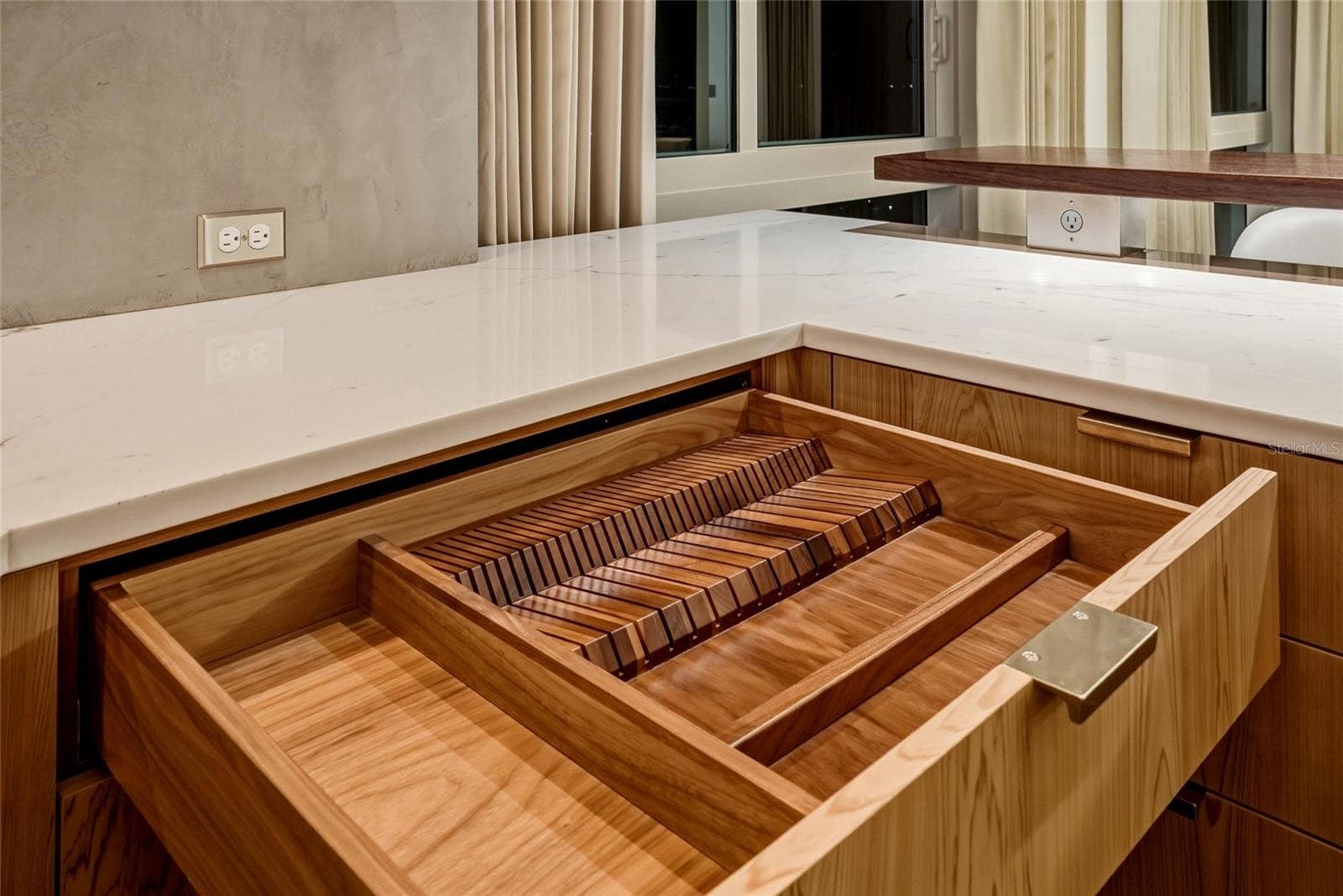 MANY walnut drawer organizers