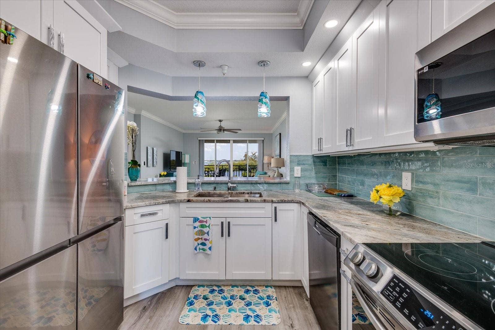 Kitchen overlooks Living Area