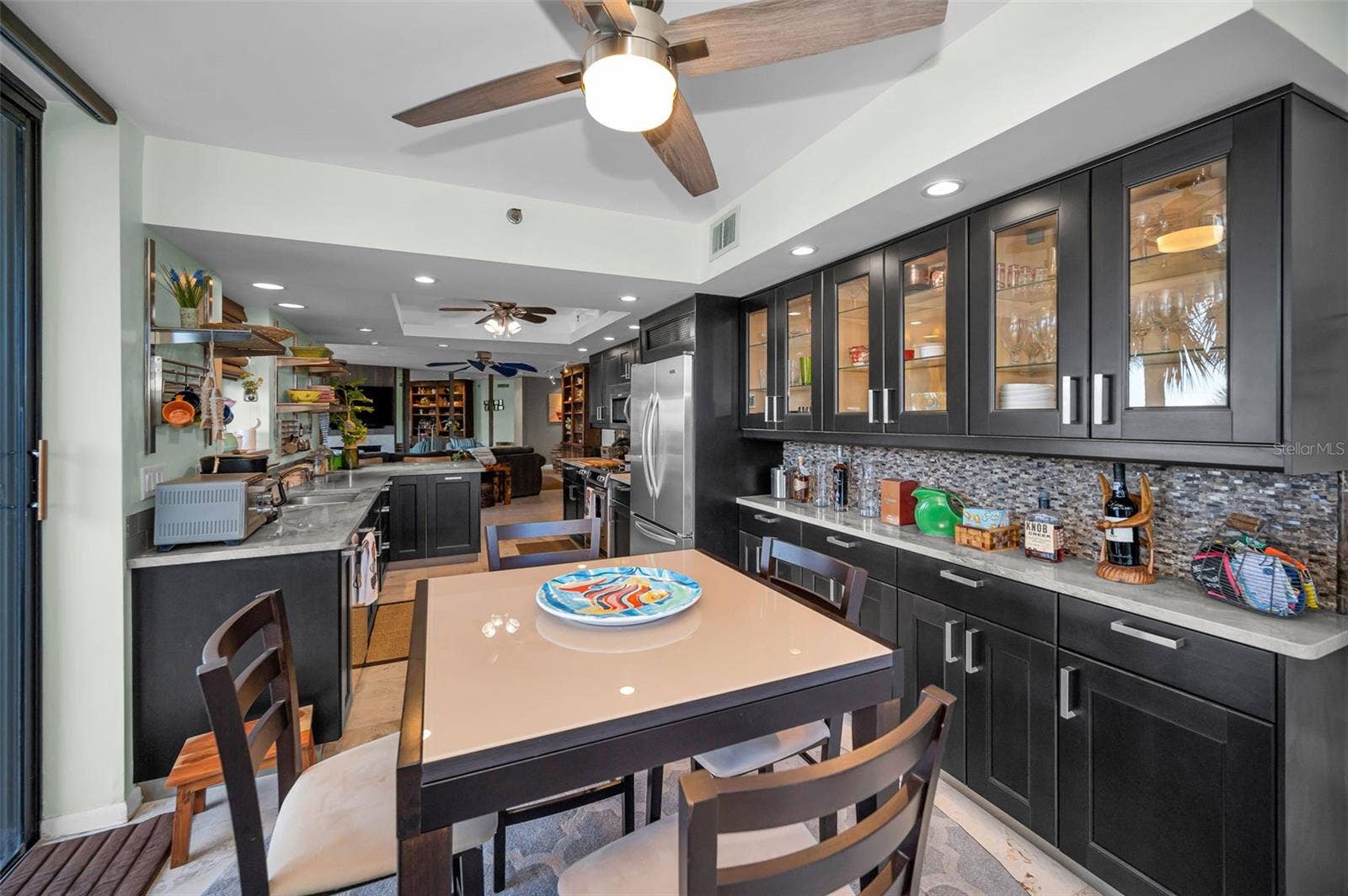 1660 GULF BOULEVARD, #208, Clearwater Beach, FL 33767 Versatile Dining area with buffet and extra cabinet space