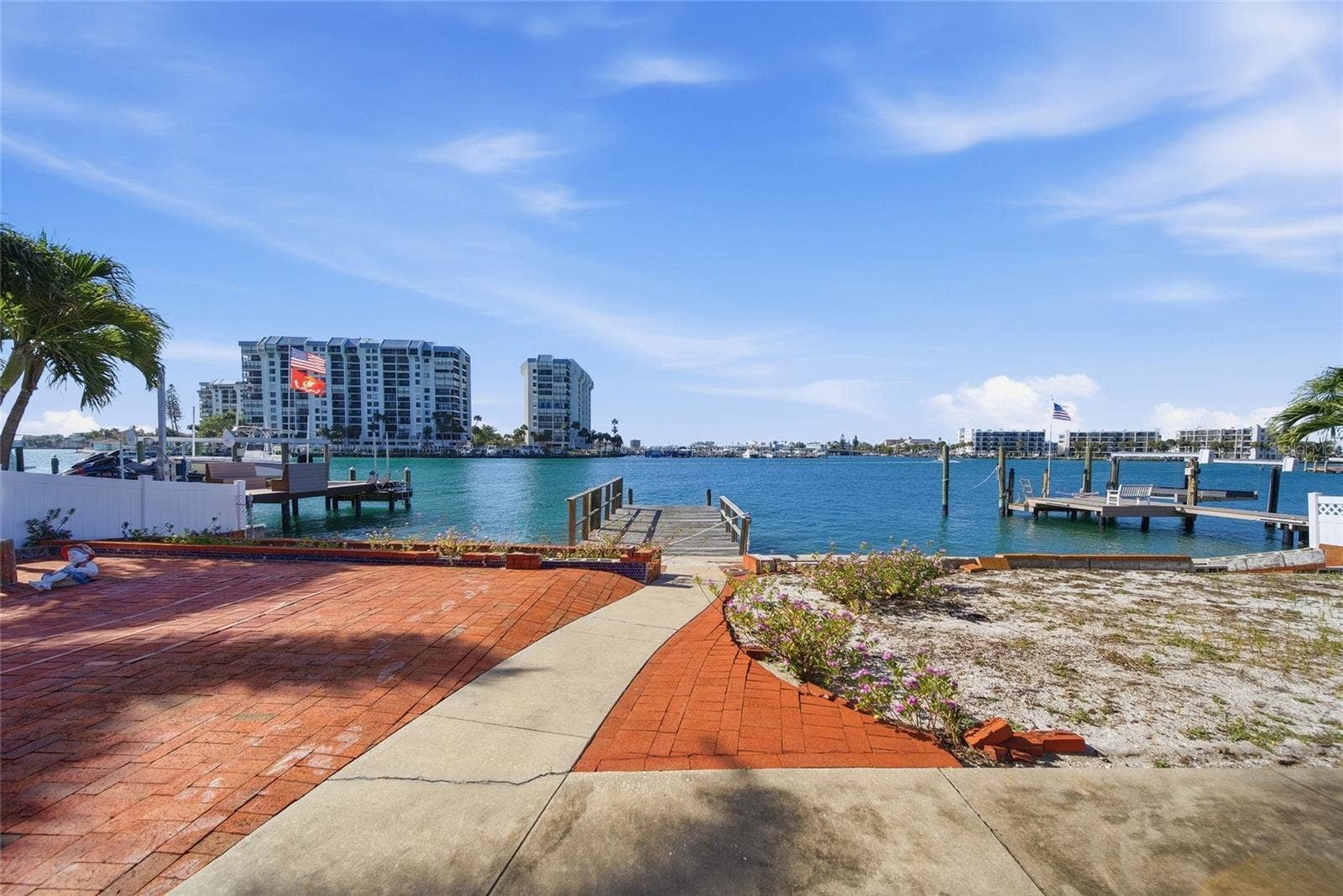 View looking south from the rear patio towards the Intracoastal.