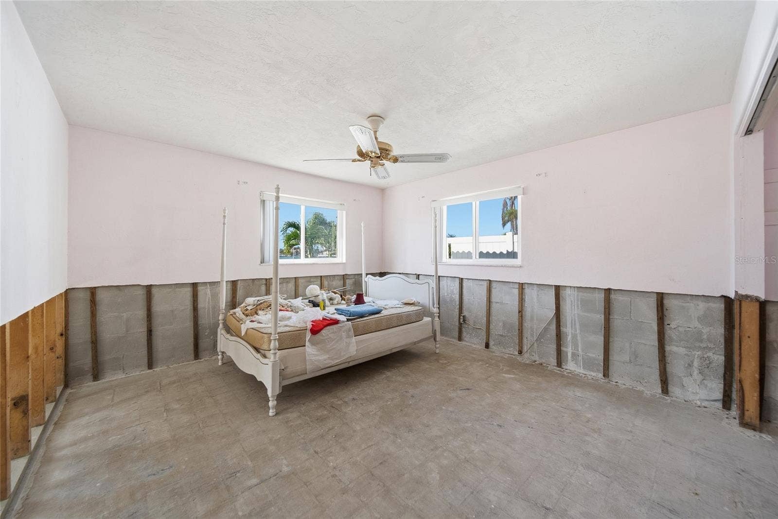 Existing third bedroom windows look south and west.