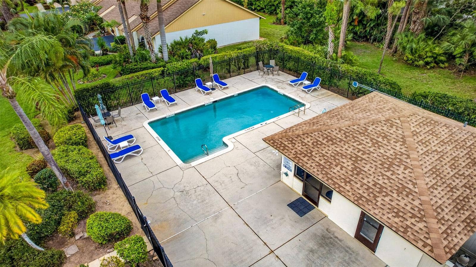 Pool and bathrooms