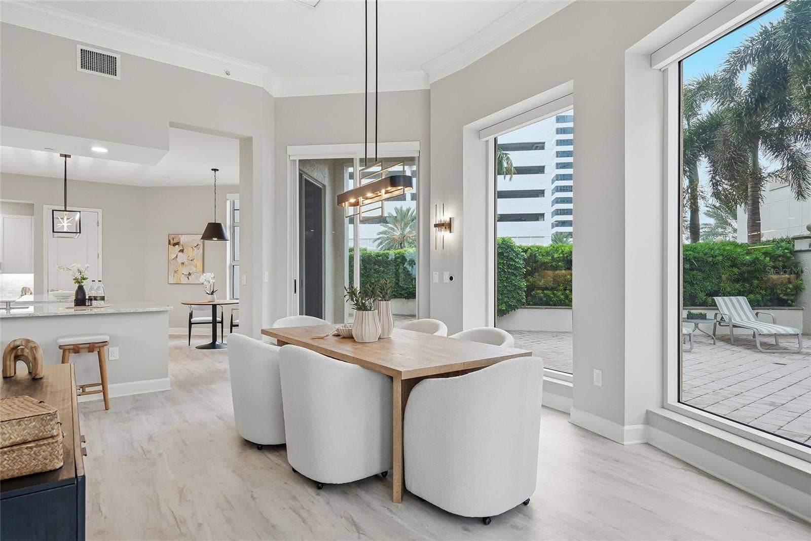 Spacious dining area open to the kitchen.