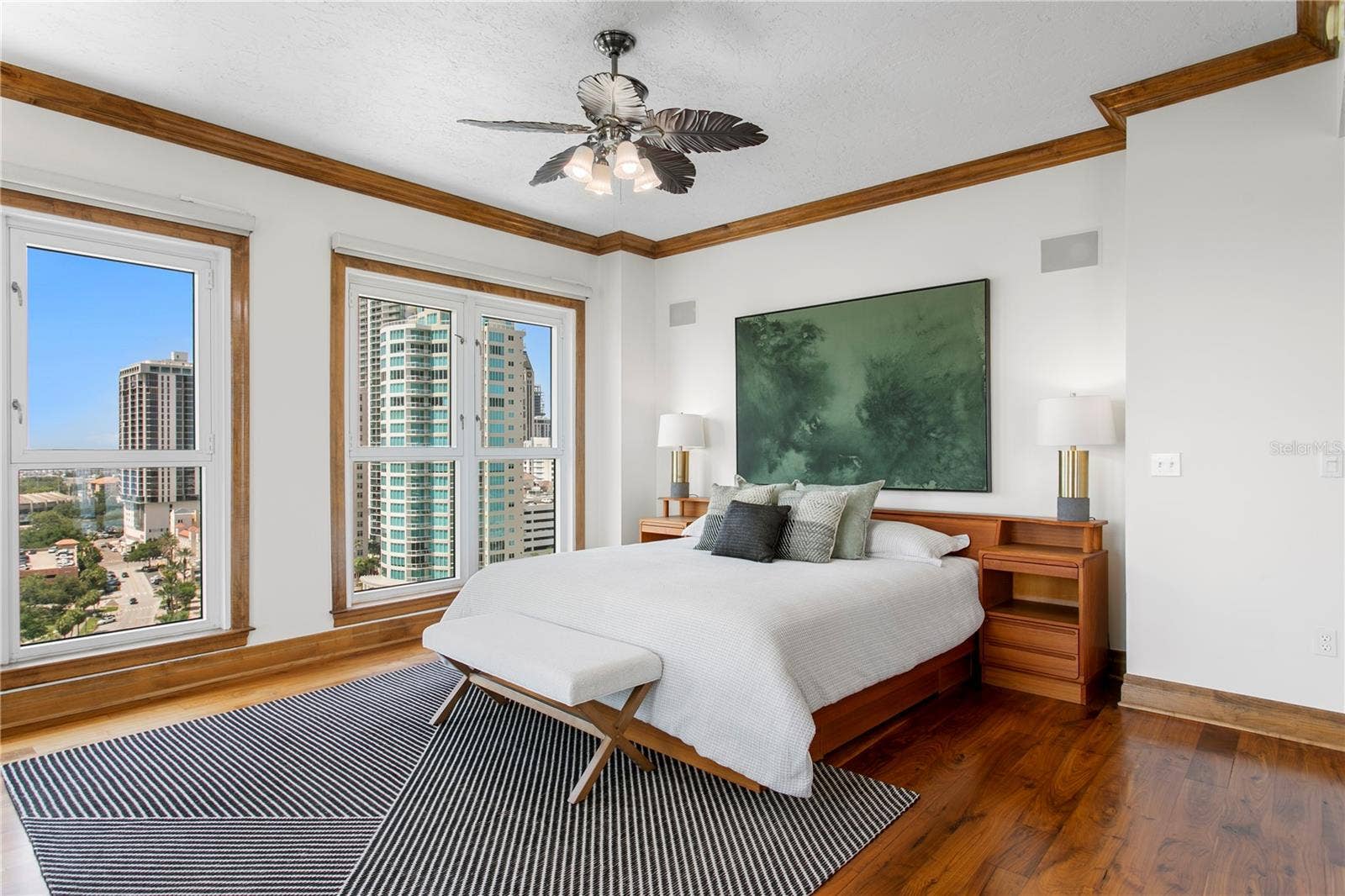 Primary bedroom  city skyline views