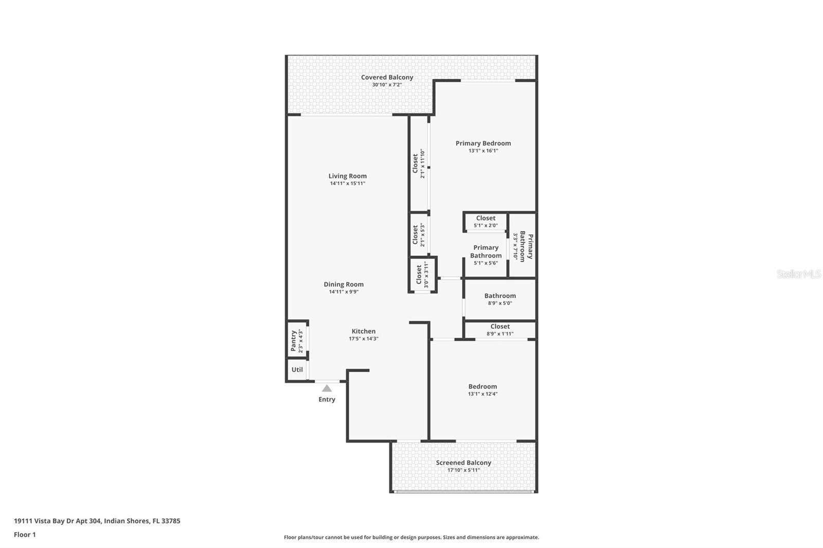 19111 VISTA BAY DRIVE, #304, Indian Shores, FL 33785 Floor plan
