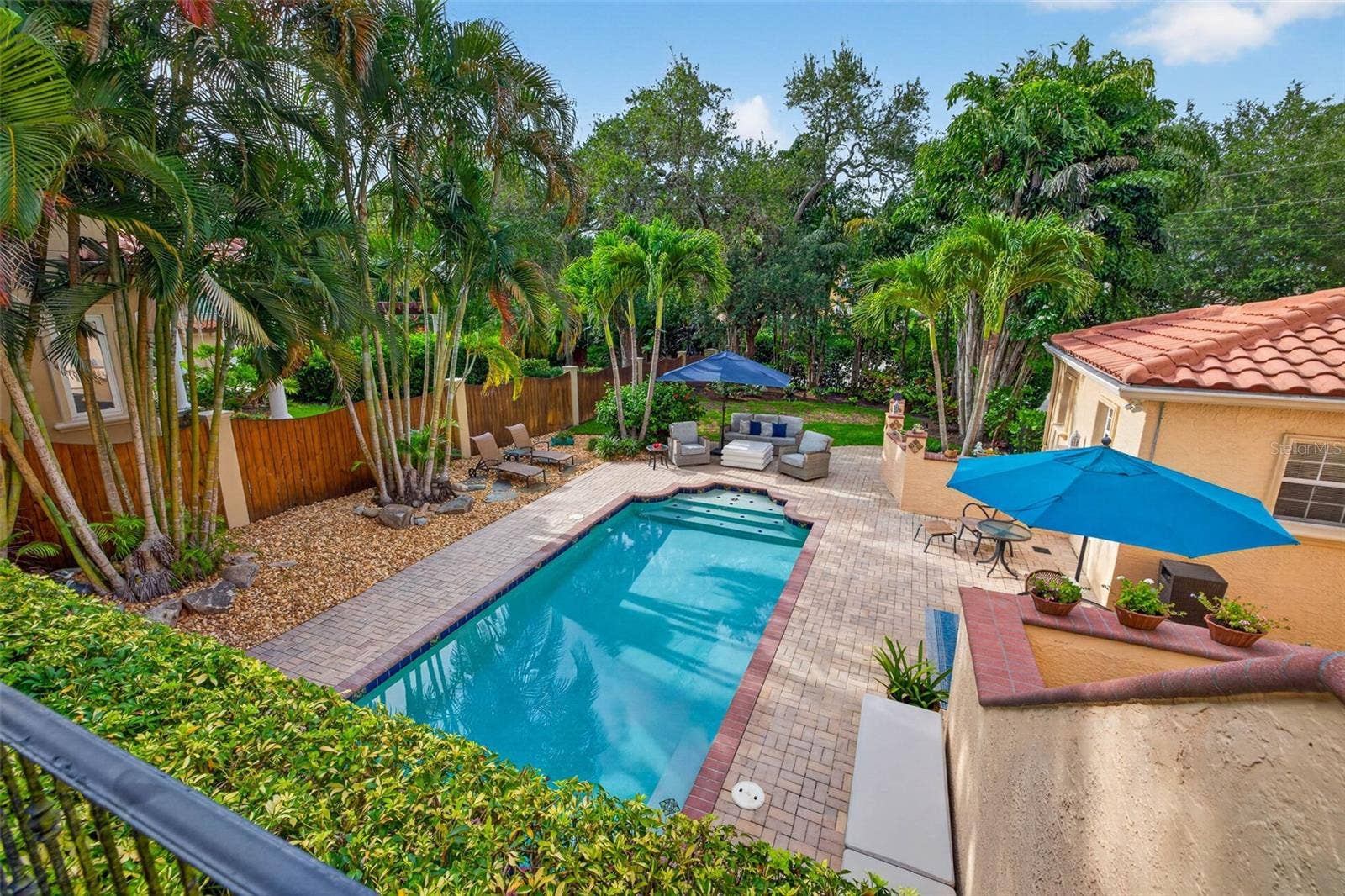 322 ROEBLING ROAD S, Belleair, FL 33756 Pool View From Living Space
