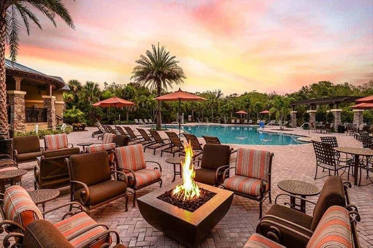 5718 LOS ROBLES COURT, Palmetto, FL 34221 Fire Pit @ Clubhouse next to Resort Style Pool