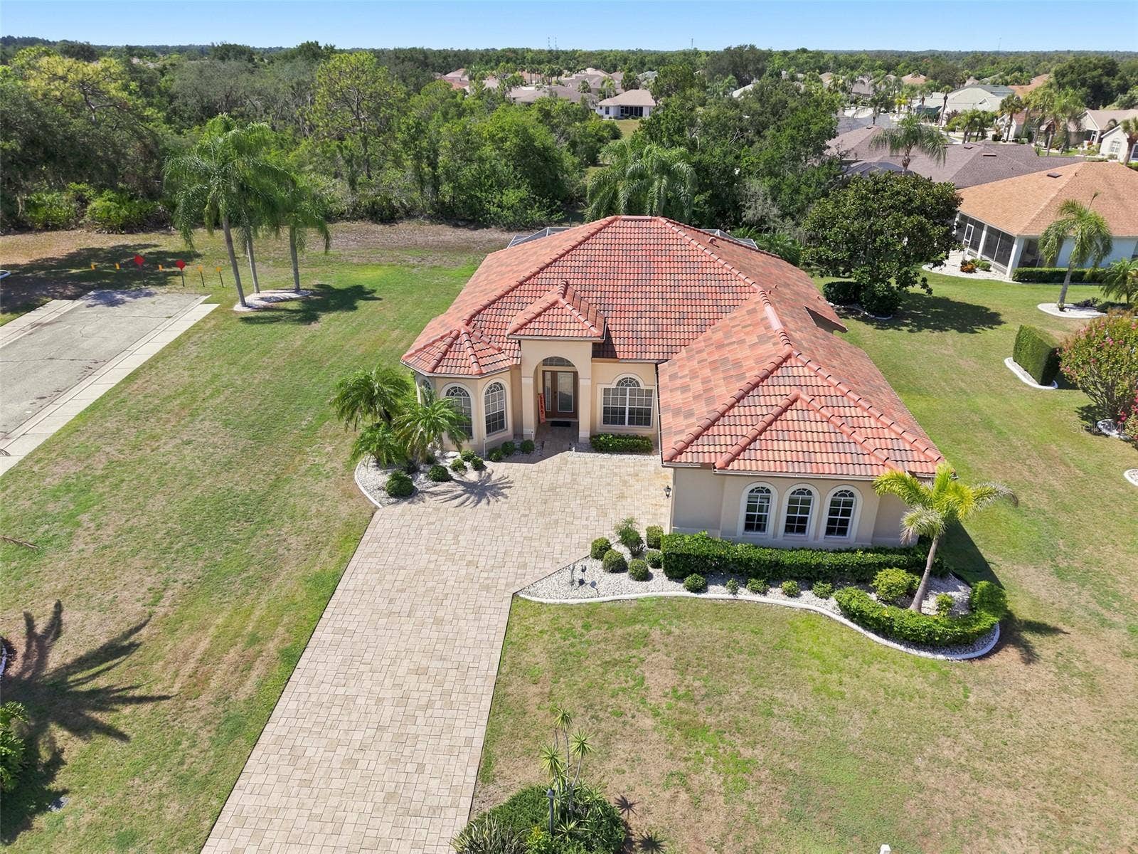 2224 PLATINUM DRIVE, Sun City Center, FL 33573 Aerial, Newer Tile Roof, Large Corner Lot, Paved Driveway, Oversized 2+ Car Garage