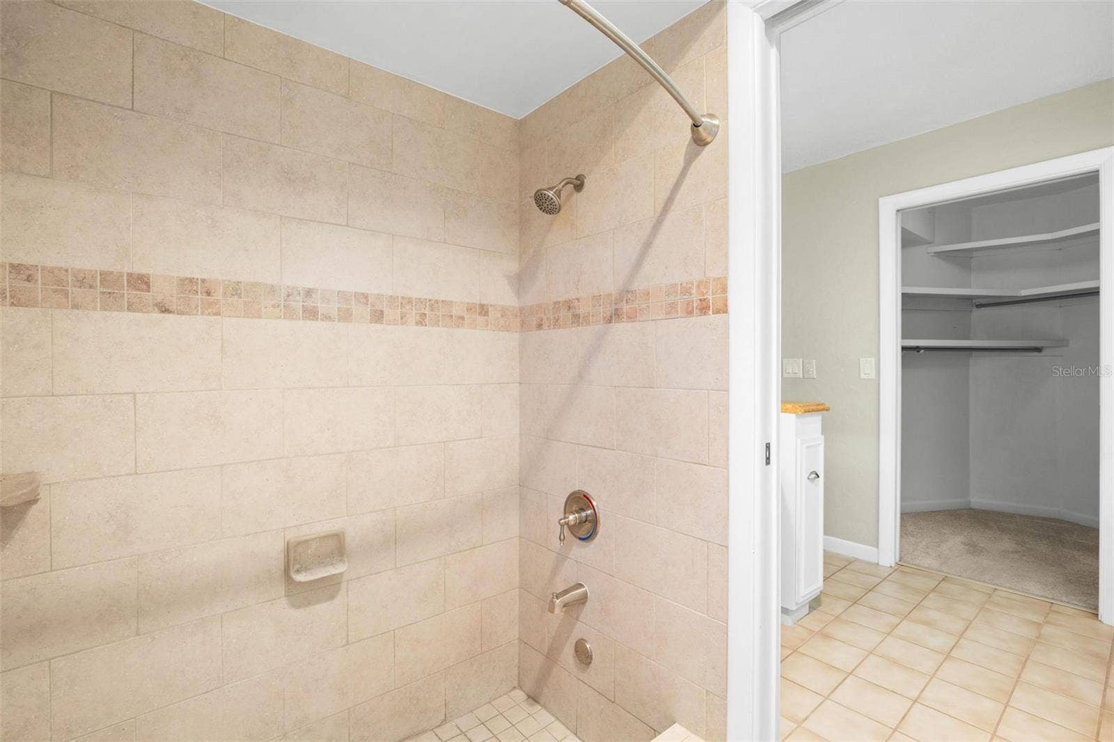 Primary bathroom and walk-in closet