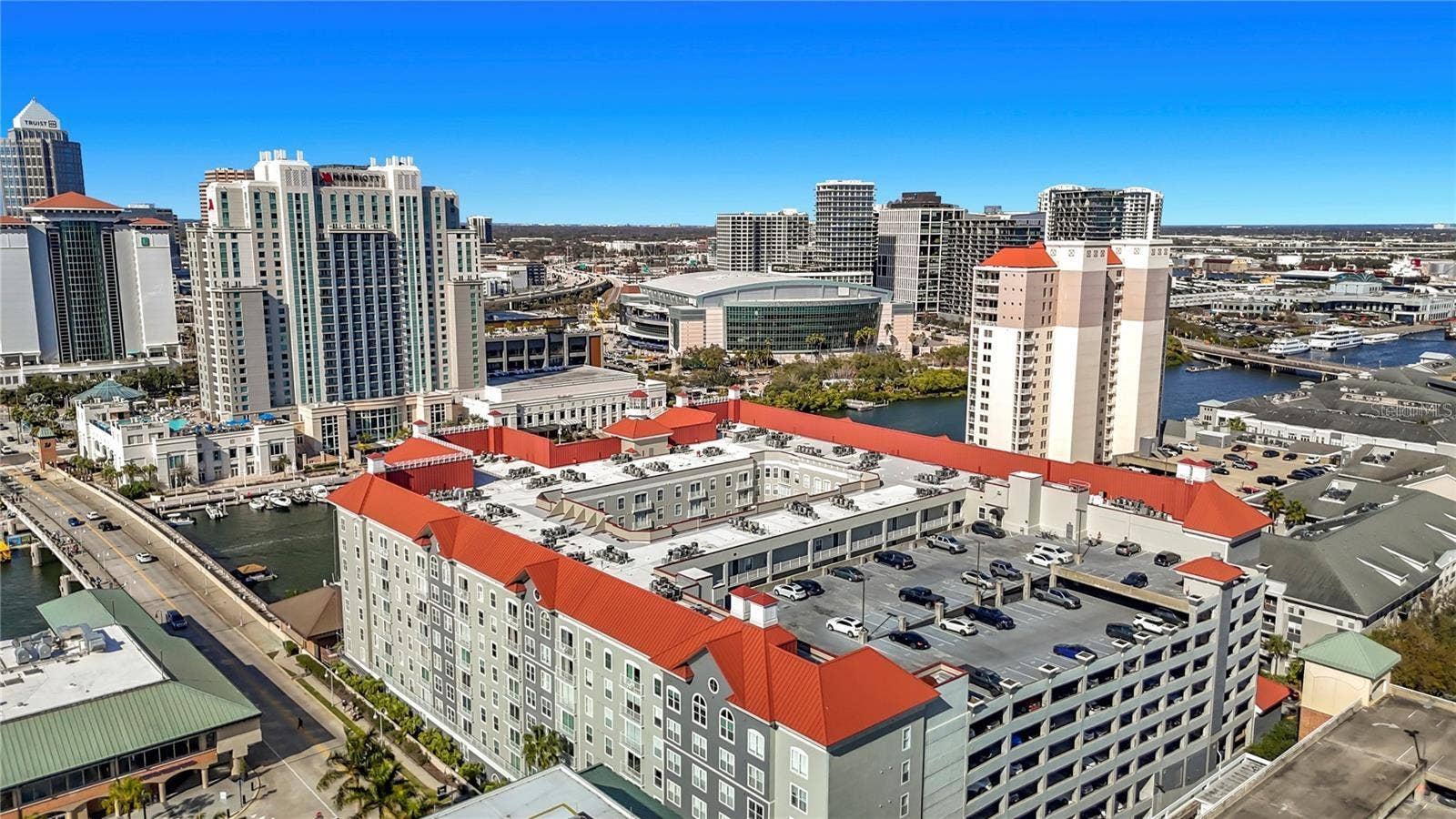 700 S HARBOUR ISLAND BOULEVARD, #137, Tampa, FL 33602 Ariel view of Benchmark Arena where Tampa Bay Lightning play