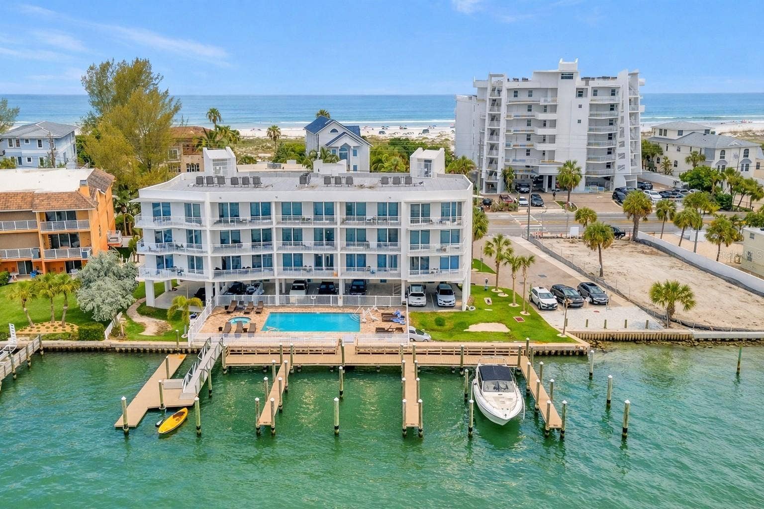 10091 GULF BOULEVARD, #203E, Treasure Island, FL 33706 Boat slips: Heated Pool: Heated in-ground spa: