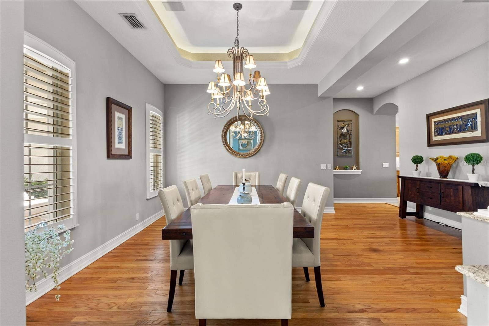 1105 3RD STREET E, Palmetto, FL 34221 Dining Room with Plantation Shutters