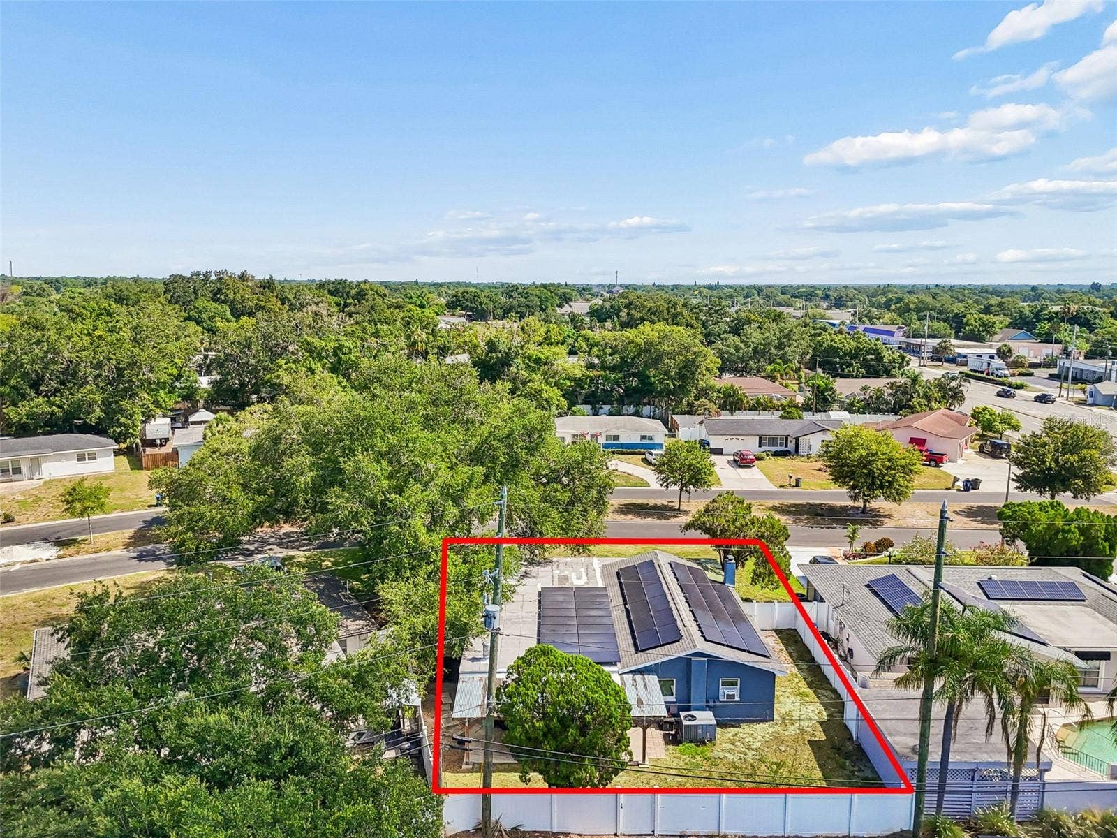 Solar panels add energy efficiency to this Seminole home, along with impact rated windows installed in 2023.