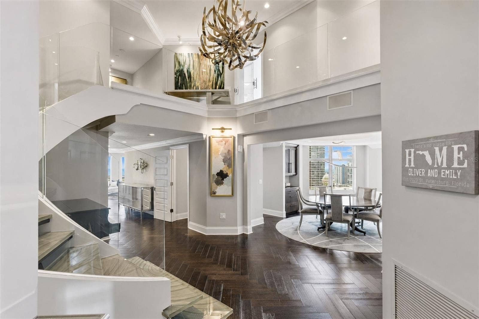 Greeted by a two-story great room