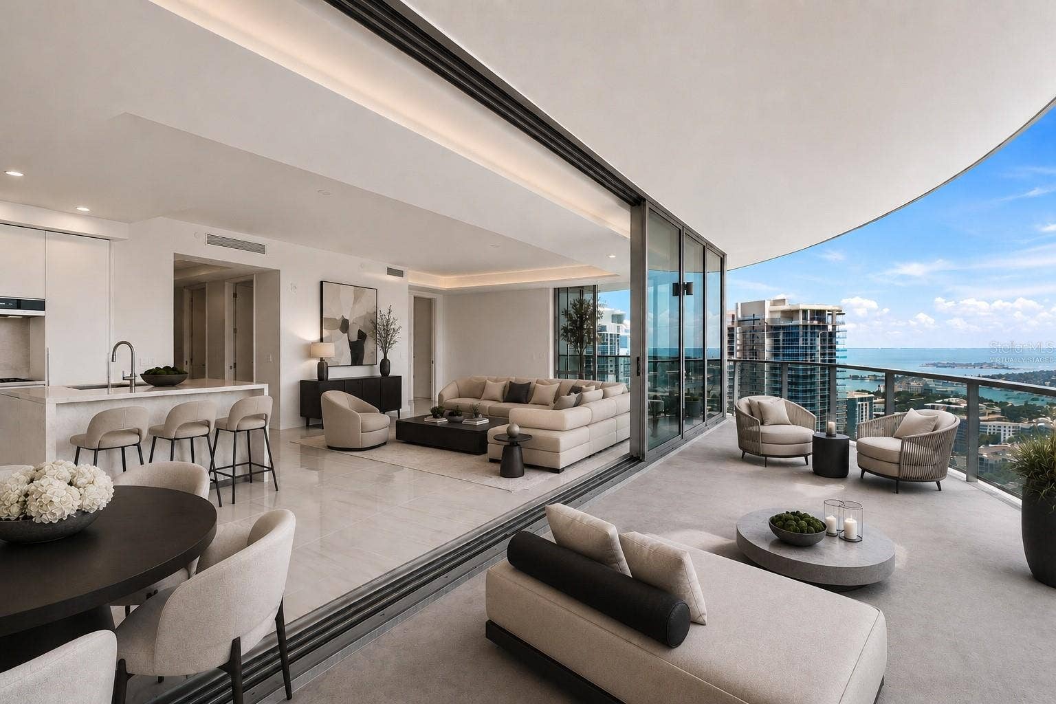 400 CENTRAL AVENUE, #2901, St Petersburg, FL 33701 Virtually Staged Balcony