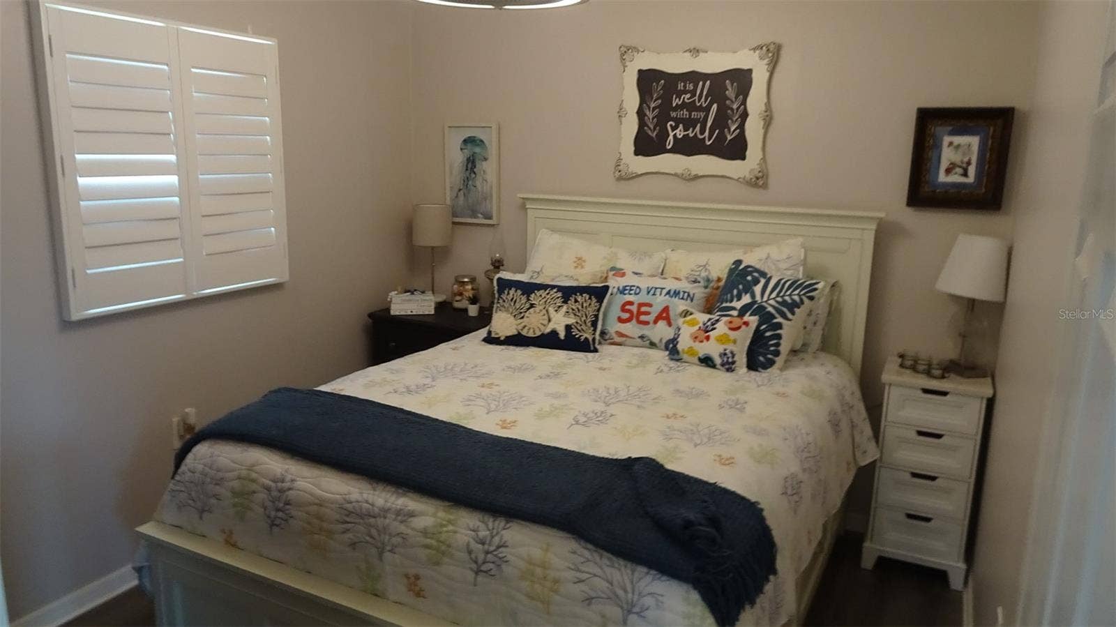 7868 40TH AVENUE N, #7868, St Petersburg, FL 33709 Bedroom #2. Plantation shutters on all windows.