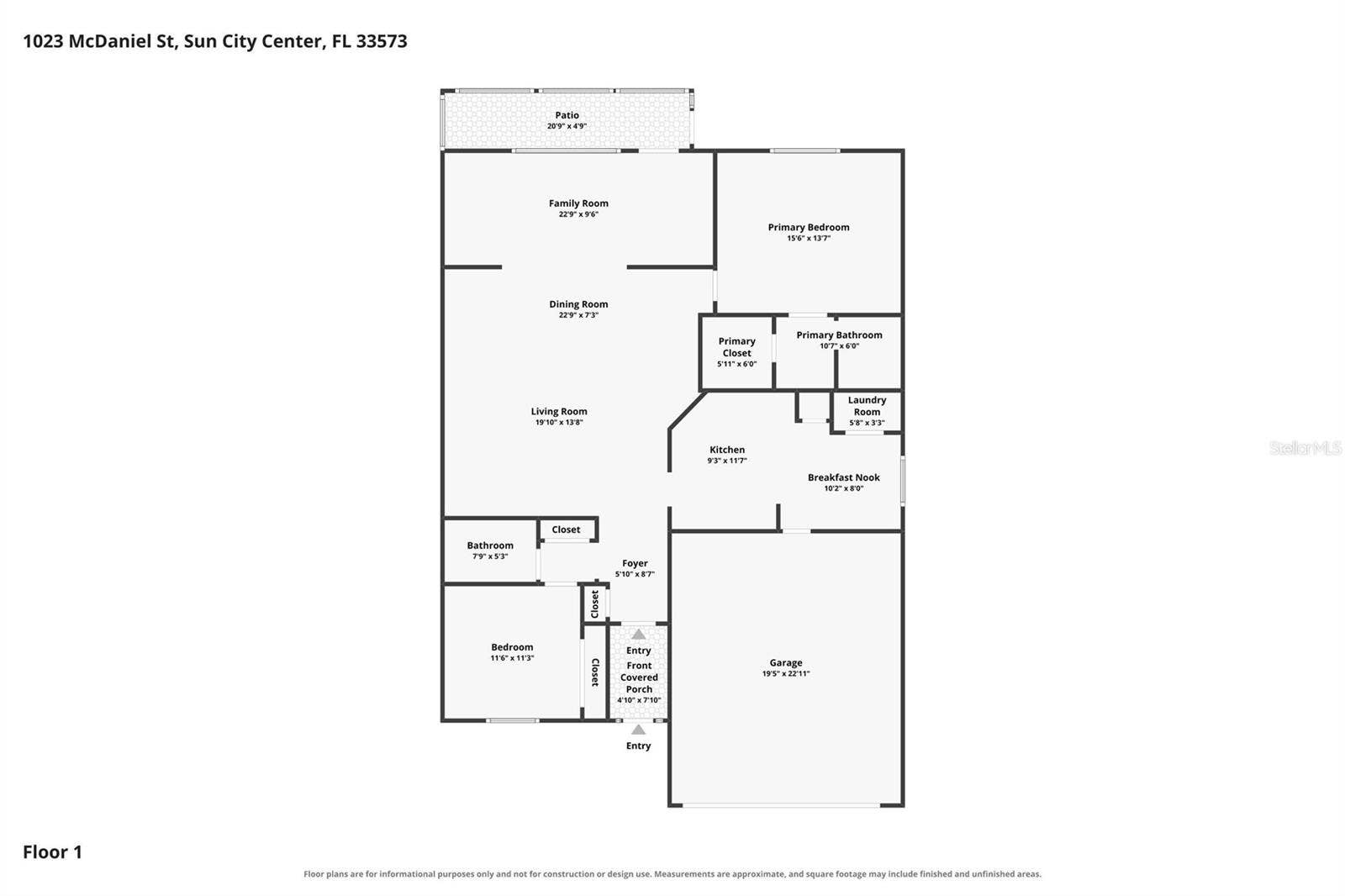 1023 MCDANIEL STREET, #139, Sun City Center, FL 33573 Floor Plan