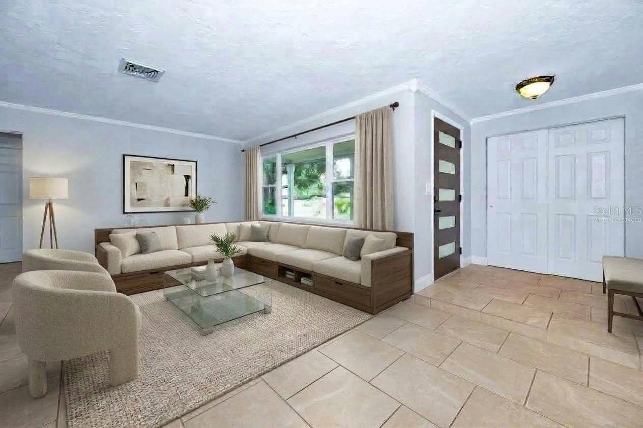 13760 87TH PLACE, Seminole, FL 33776 Virtually Staged Living Room off the Entry