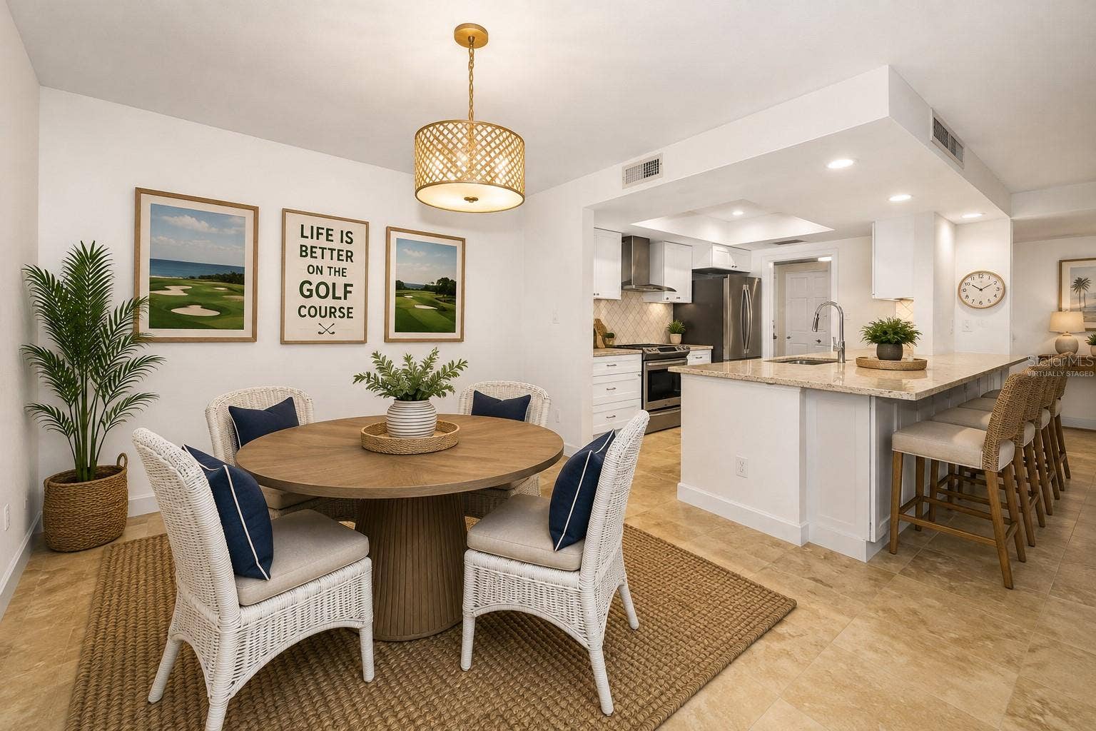 dining area nd kitchen virtually staged
