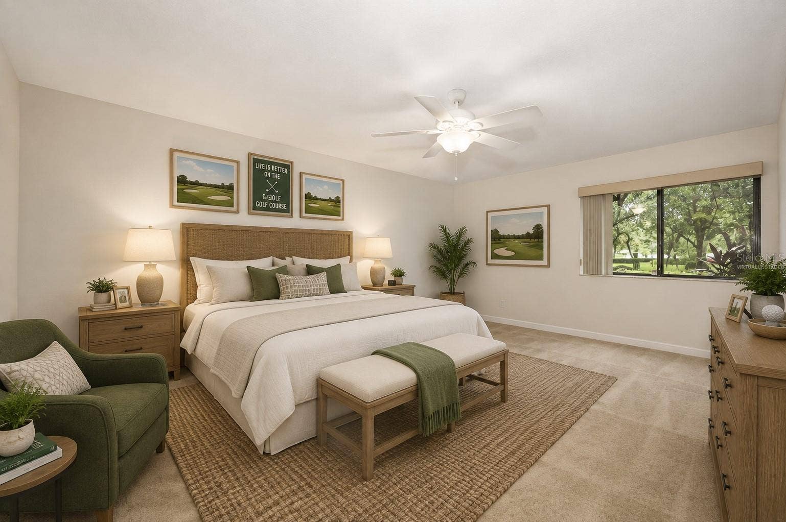 primary suite virtually staged