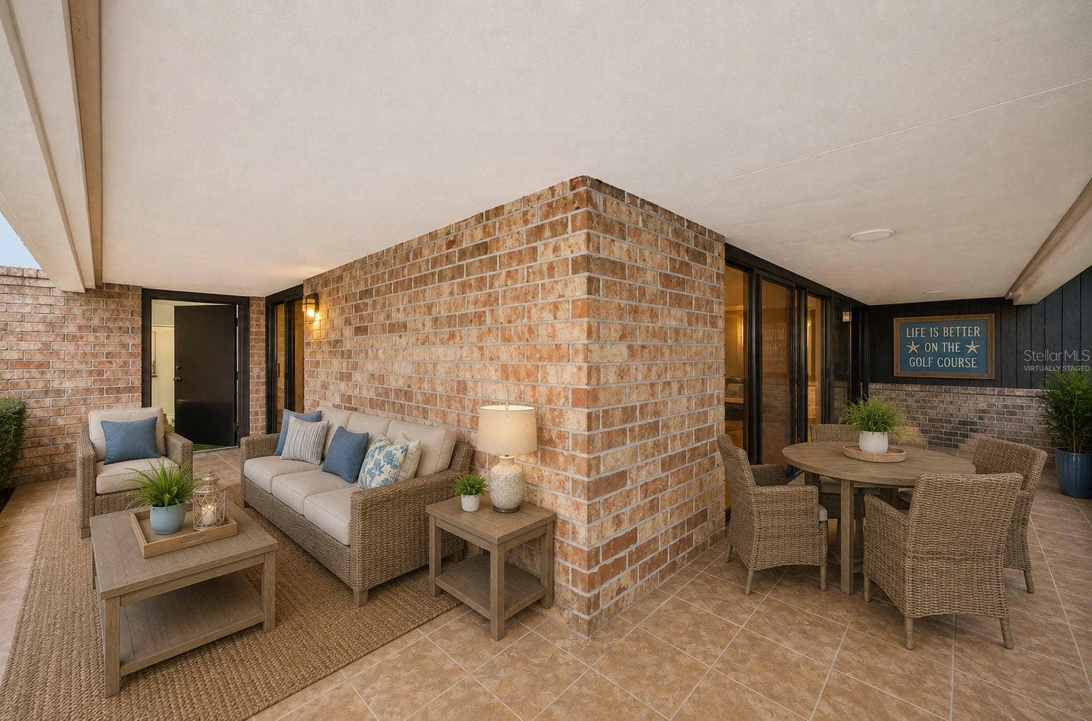 wrap-around patio virtually staged
