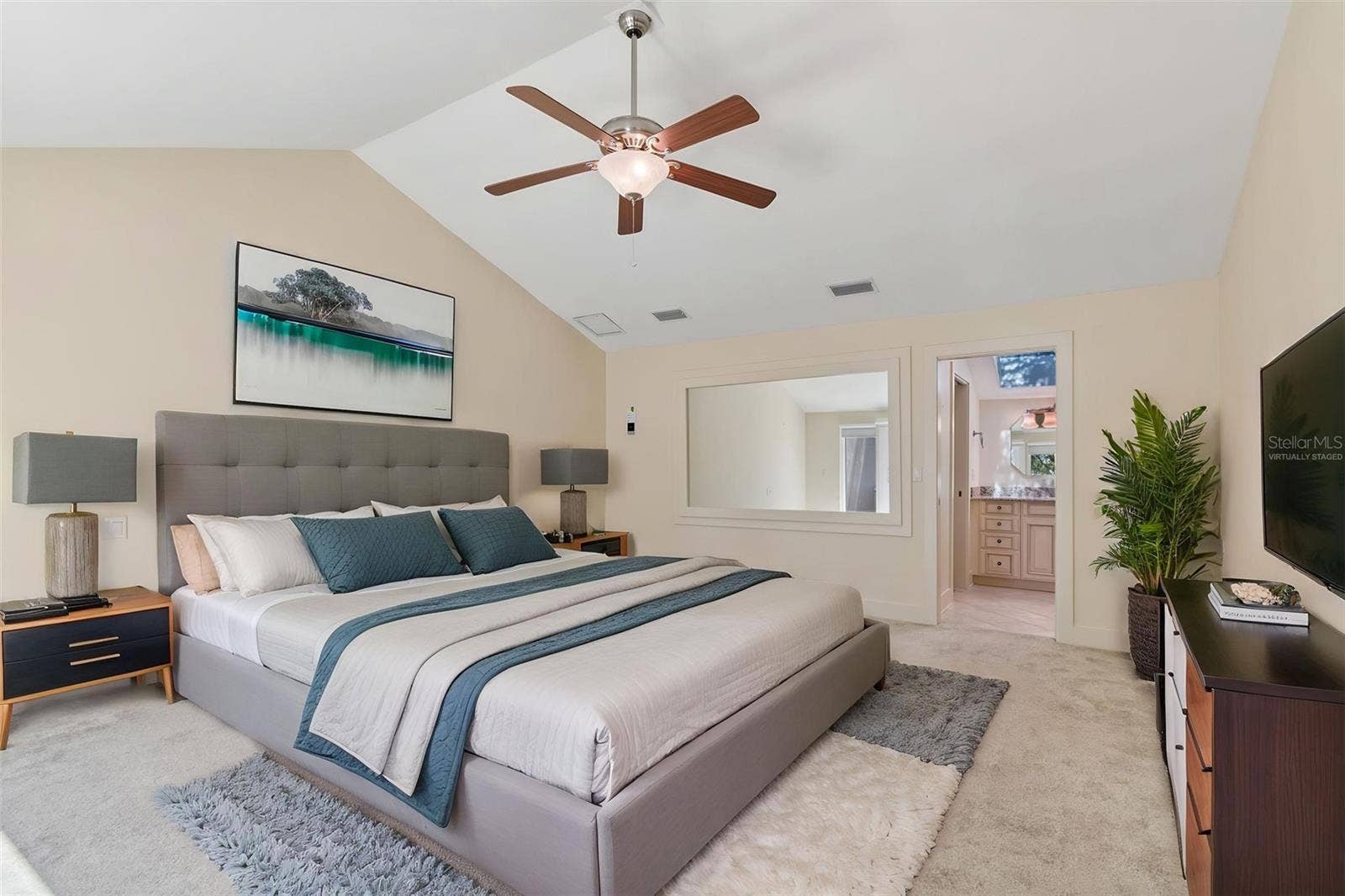 Virtually staged Primary Bedroom