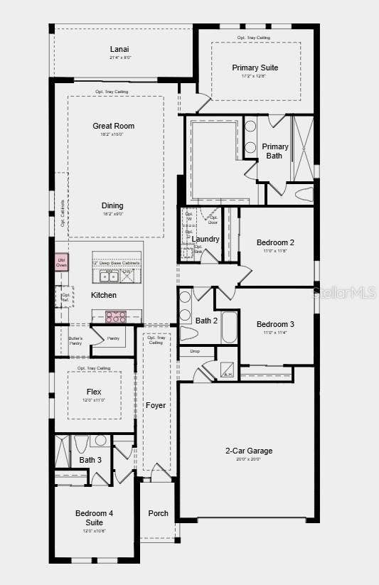 12751 DOCKYARD TRAIL, Palmetto, FL 34221 Floor Plan - Additional Highlights Include: tray ceiling package, gourmet kitchen, 8' interior doors, study with French doors, and outdoor kitchen rough-in
