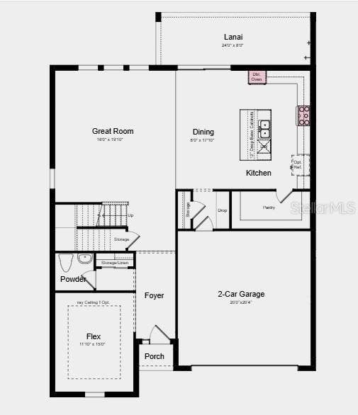 12759 DOCKYARD TRAIL, Palmetto, FL 34221 Floor 1 - Additional Highlights Include: tray ceiling pkg, 8' interior doors, whole house stair rail with metal spindles, outdoor kitchen rough-in, gourmet cafe appliance pkg, kitchen tile backsplash, and 42" upper cabinets