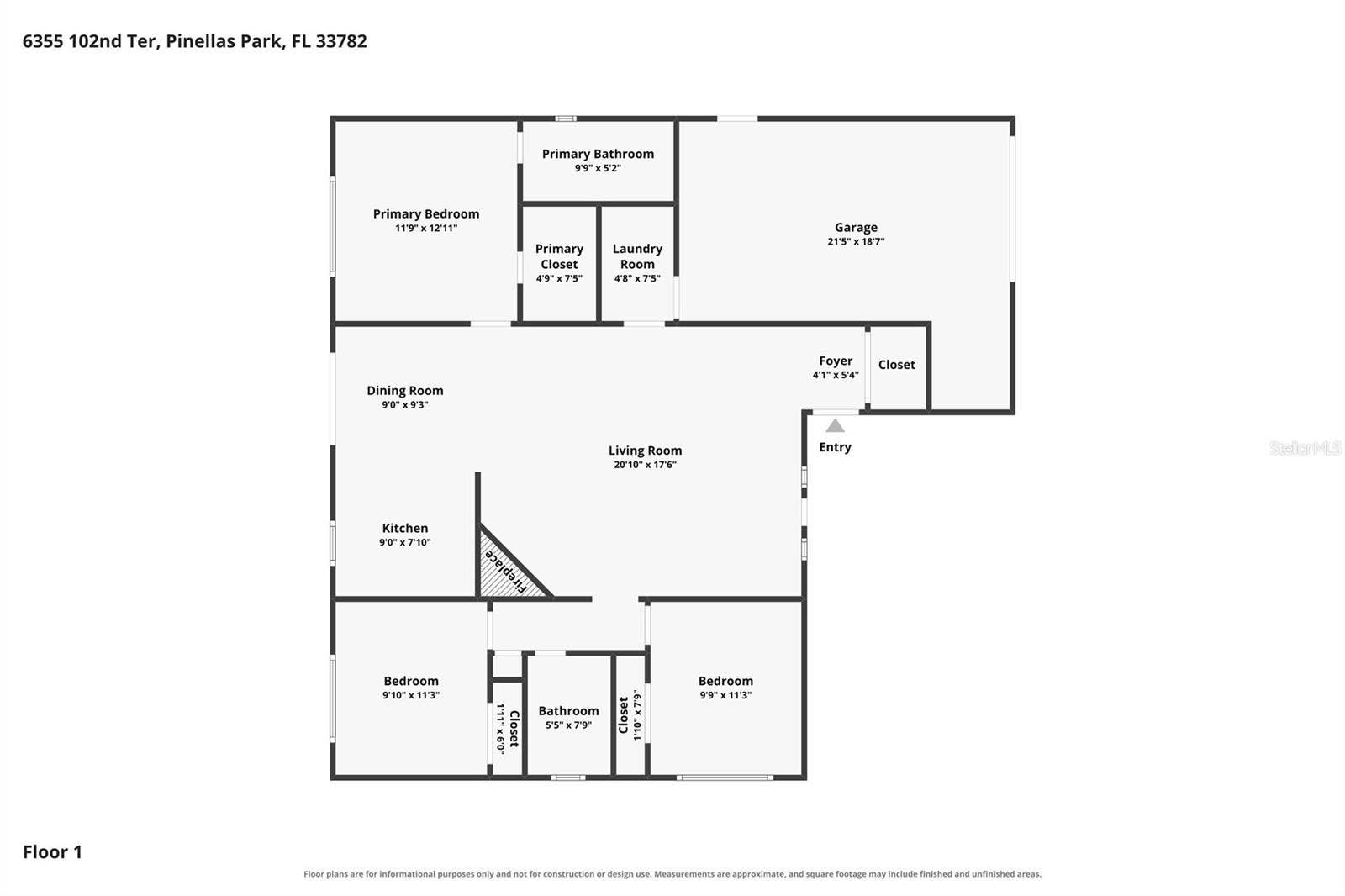 6355 102ND TERRACE N, Pinellas Park, FL 33782 Floorplan
