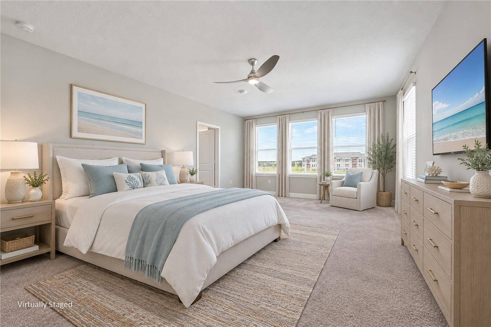 7505 LAUREATE BOULEVARD, #2407, Orlando, FL 32827 Virtually staged primary bedroom