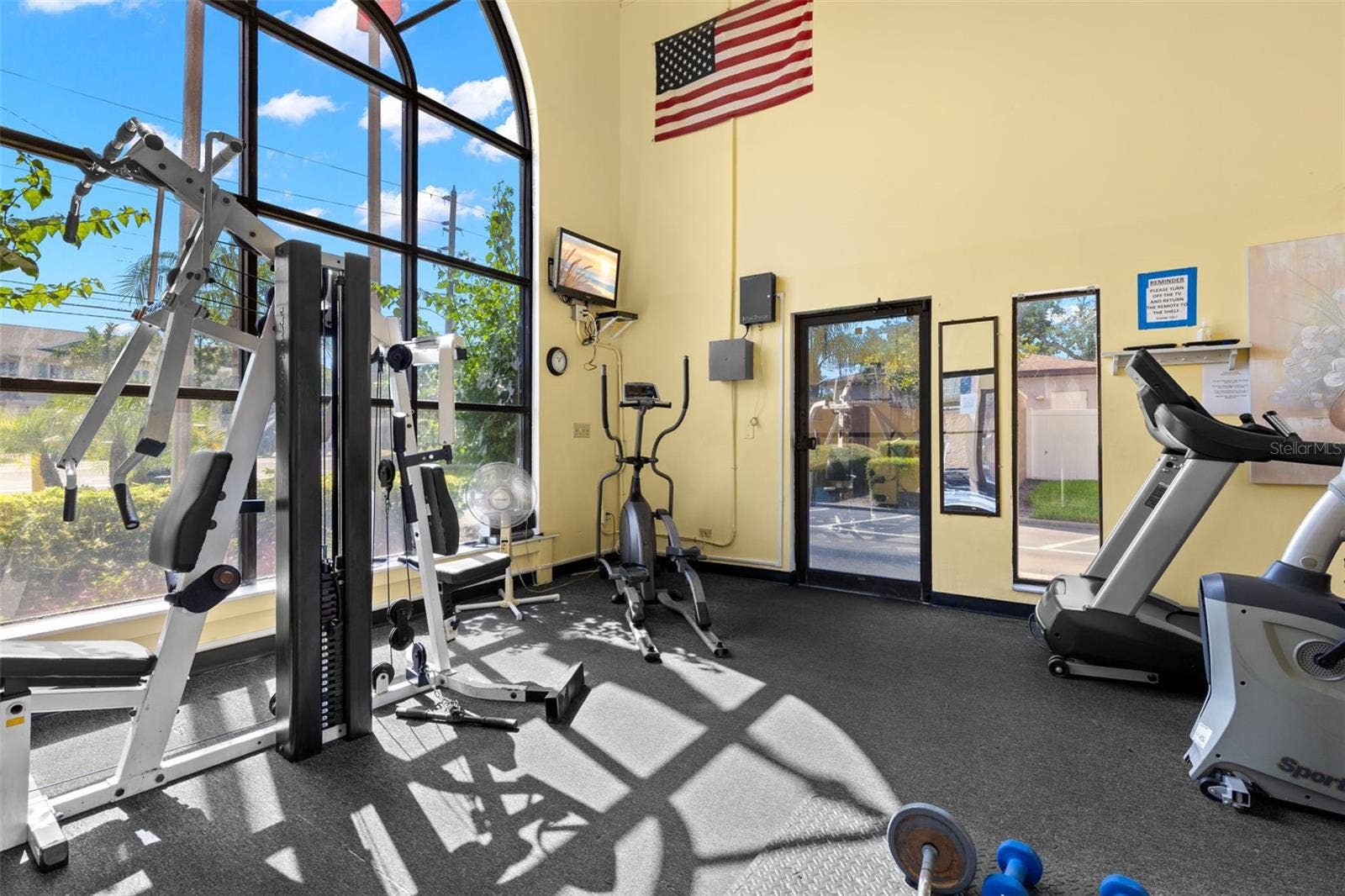 12760 INDIAN ROCKS ROAD, #107, Largo, FL 33774 The community fitness center is equipped for both cardio and strength training, with treadmills, an elliptical, weight equipment and tall arched windows bringing in plenty of natural light.