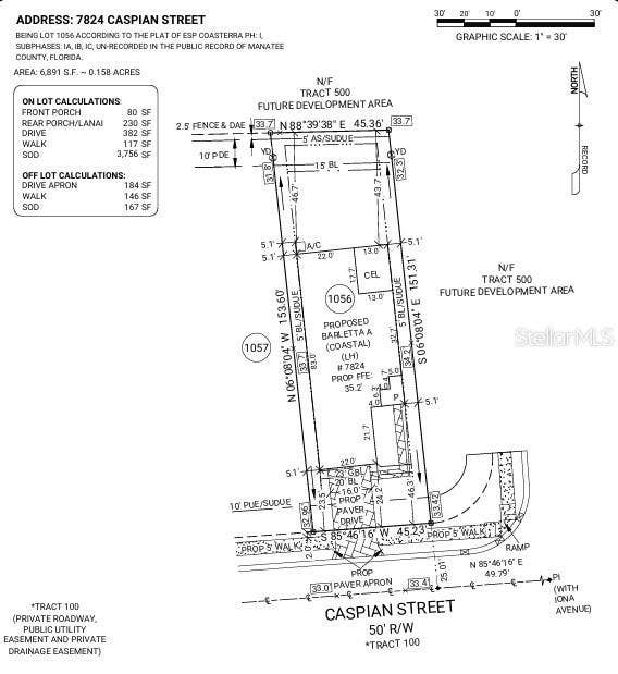 7824 CASPIAN STREET, Palmetto, FL 34221 7824 Caspian Street Plot Plan