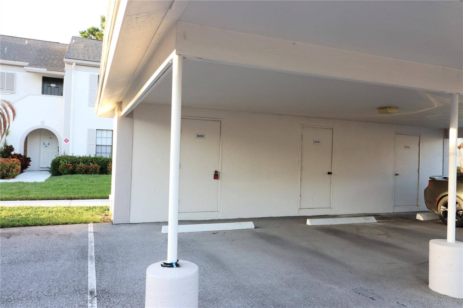 Covered Parking with Storage Closet