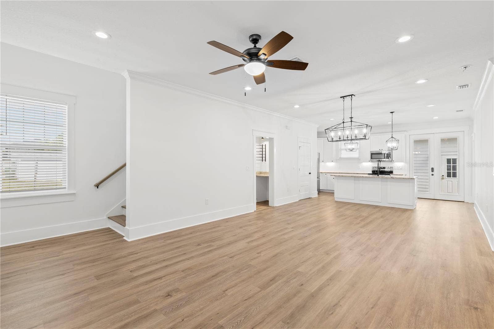 living room, dining room, kitchen