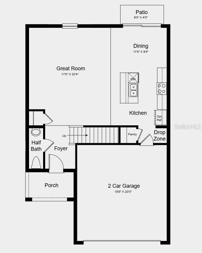 13827 SHELLMORE AVENUE, Palmetto, FL 34221 First Floor Plan - Additional Highlights Include: all appliances included and window blinds throughout the home