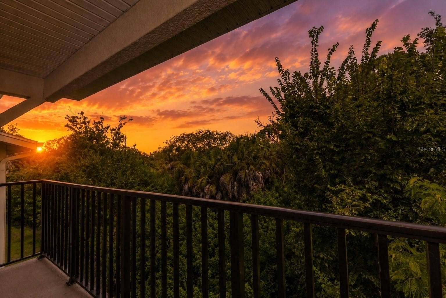 5065 ROYAL PALMS WAY, #303, New Port Richey, FL 34652 Balcony sunset.