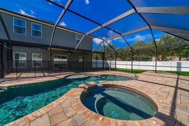 2863 MAPLE BROOK LOOP, Lutz, FL 33558 Caged Pool Back View